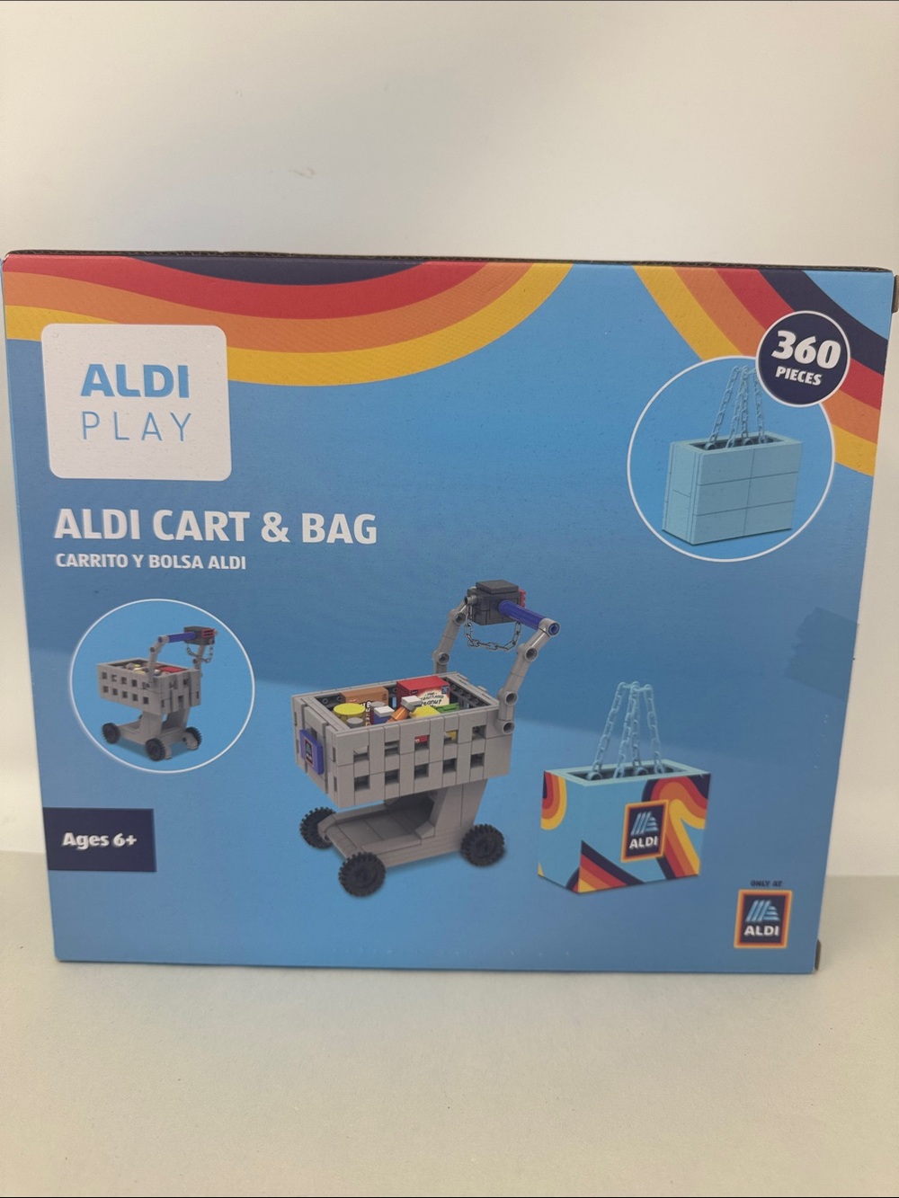 ALDI PLAY CART & BAG BRICK TOYS BUILD 360 PCS AGES 6+ GROCERY EXCLUSIVE